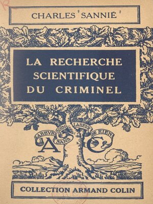 cover image of La recherche scientifique du criminel